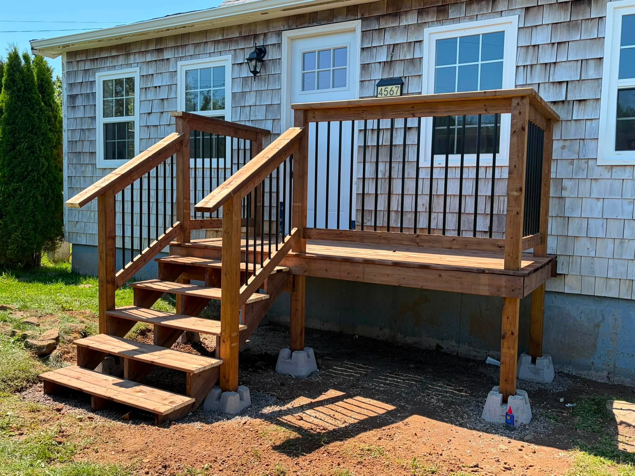 Completed cedar deck and stairs